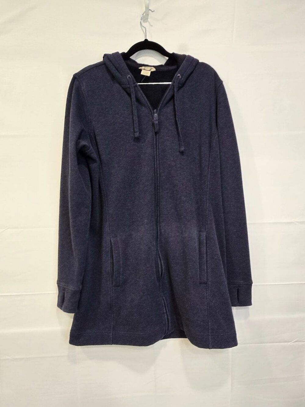 Duluth Trading Zip Up Sweater With Hood Blue Size Large Tall Pockets